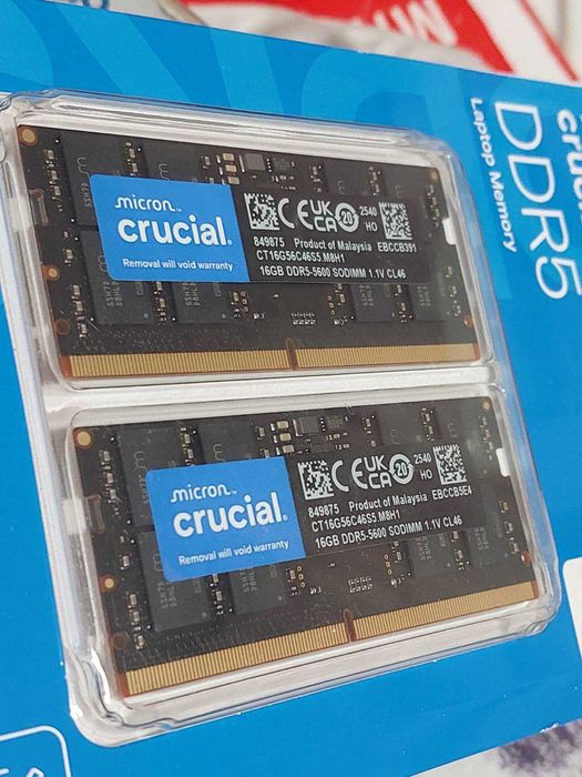 32GB DDR5 5600MT/s CL46 - Crucial (SO-DIMM) - НОВИ