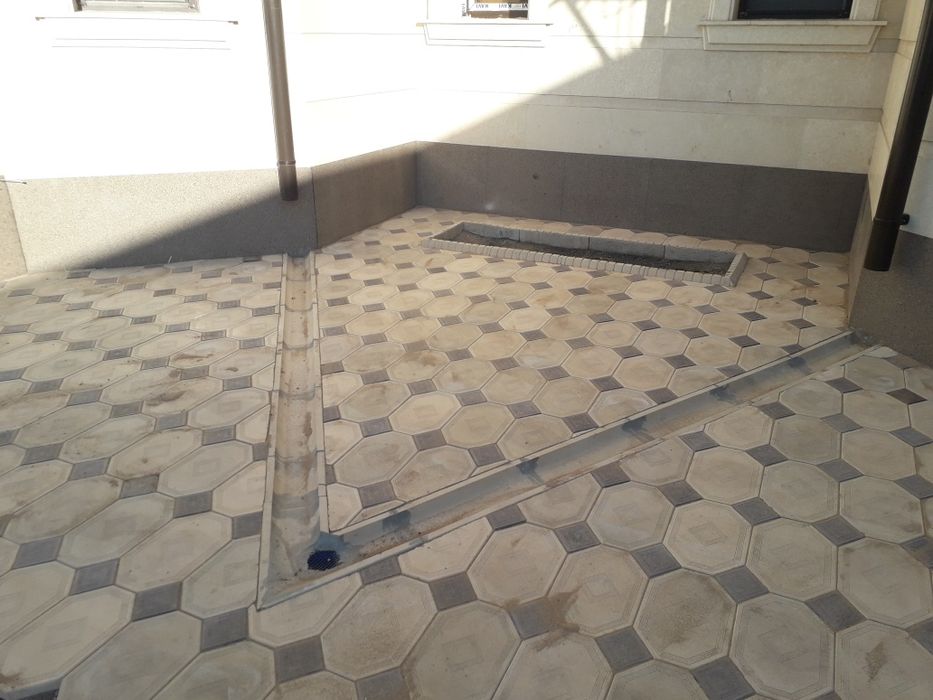 Укладка брусчатка бардюр поребрик