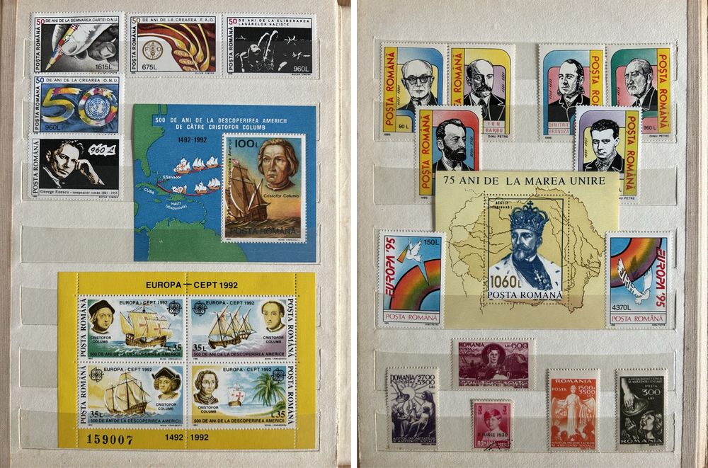 Colecție timbre România – serii complete, colițe (include Carol I 1939)