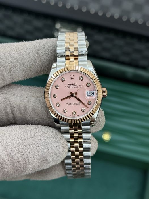 Rolex Datejust 31 – Everose Rolesor, Pink Dial, Diamond Markers, Jubilee