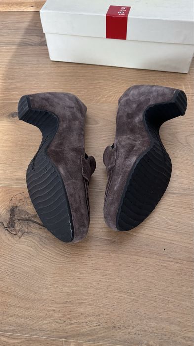 Велурени обувки HOGL EU39 цвят антрацит