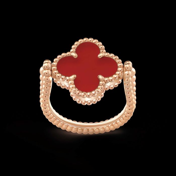 Van Cleef & Arpels VCA Rose Gold Reversible Alhambra Дамски Пръстен