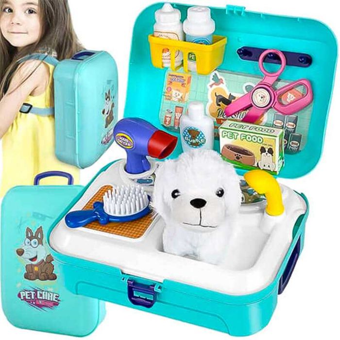 Игрален комплект грижа за домашни любимци с куче, в раница, 24 части