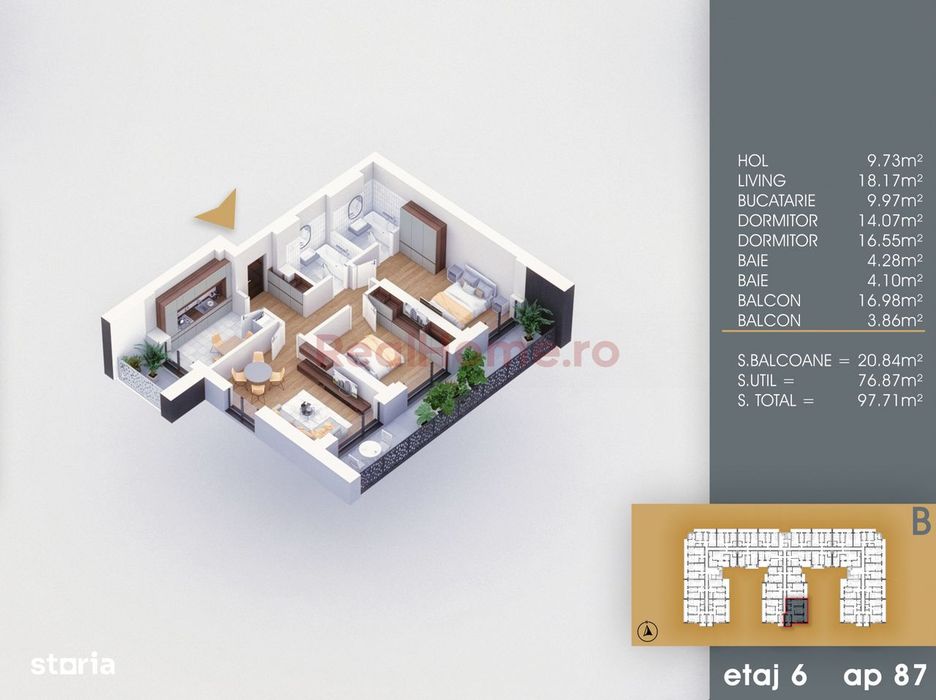 Apartament 3 camere Finalizat Mutare Rapida 7 Minute Metrou Nicolae Te