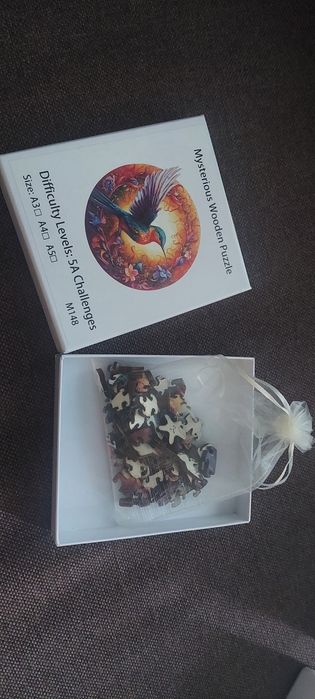 La bucată - Puzzle din lemn pt adulți / copii leu, colibri, phoenix, p