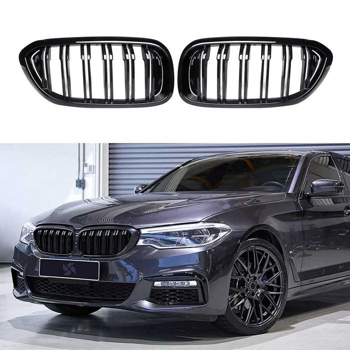 Set 2 grile negre BMW Seria 5 G30 G31 2016 - 2020 negru lucios