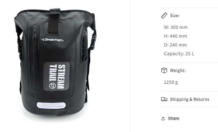 Чанта Раница StreamTrail Splash Defender Dry Tank 25L