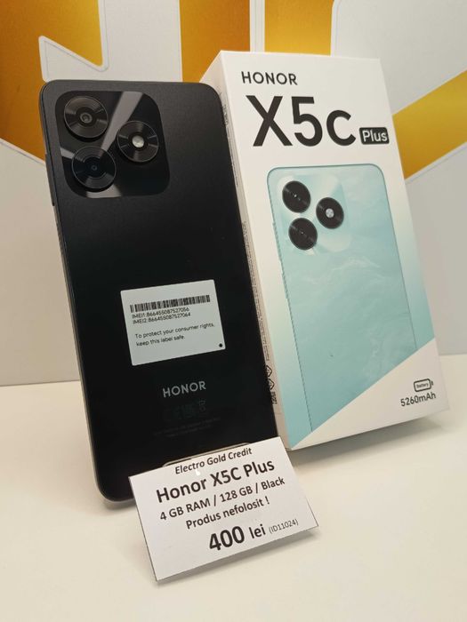 Honor X5C Plus 4GB RAM/128GB/Midnight Black/Produs nefolosit! ID11024