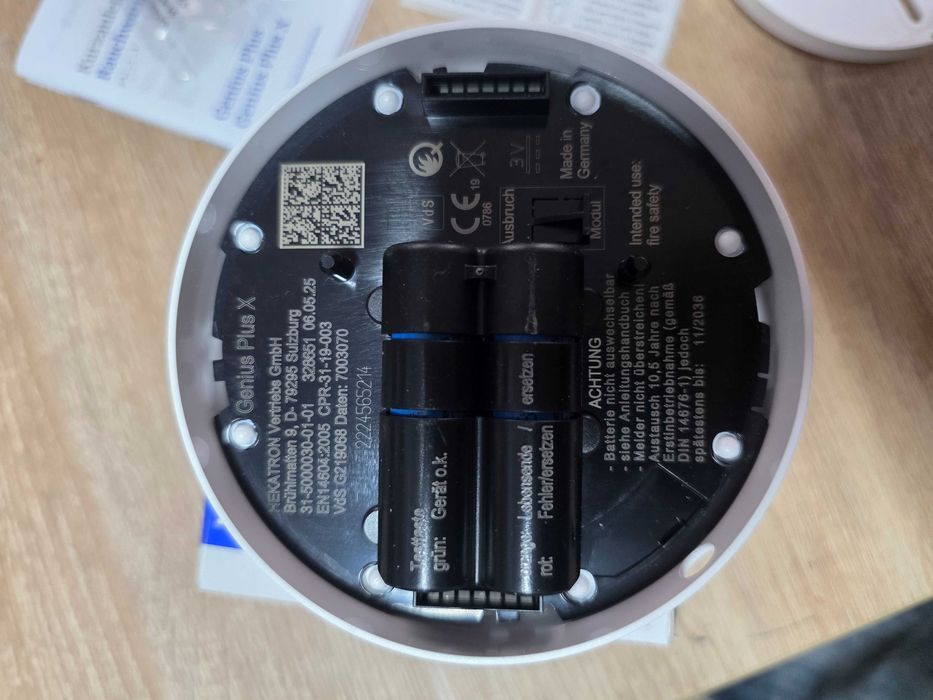 Detector de fum Hekatron Genius Plus, alb, 104x48mm, IP 40, 85 dB