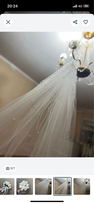 Свадебный букет и фата