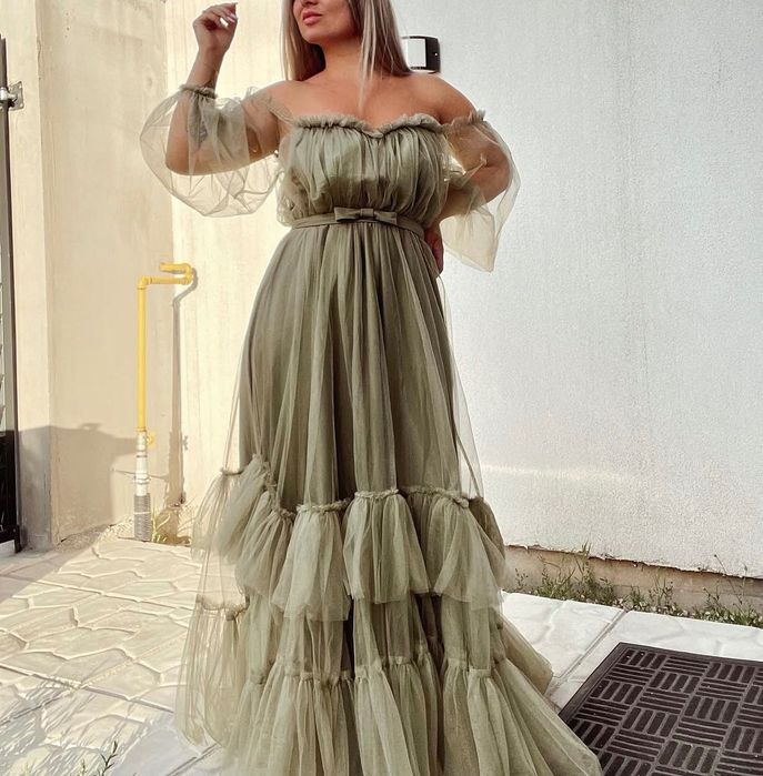 Rochie elegantă kaki