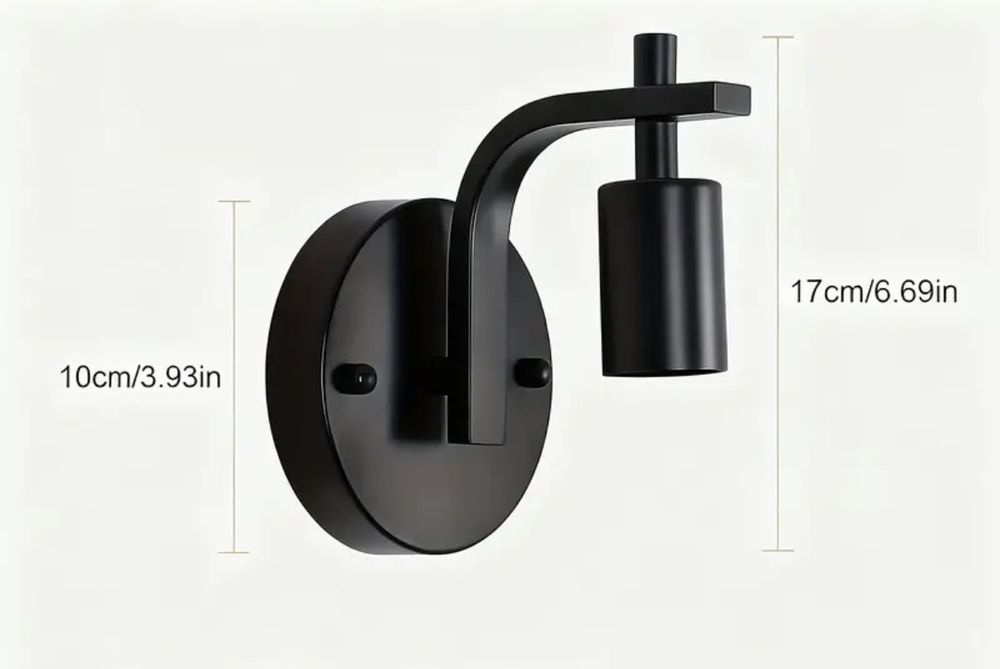 Стенна лампа черна за крушки Е27