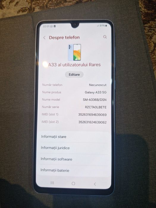 Samsung A33 5g utilizat