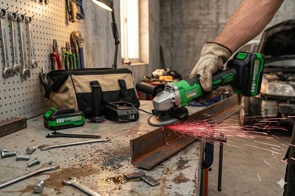 Flex unghiular pe baterii 88V 2 acumulatori 125mm