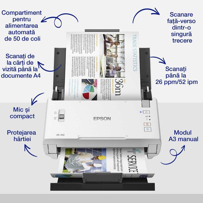 Epson SCANNER DS-410 sheetfed, 600x600dpi NOU / SIGILAT