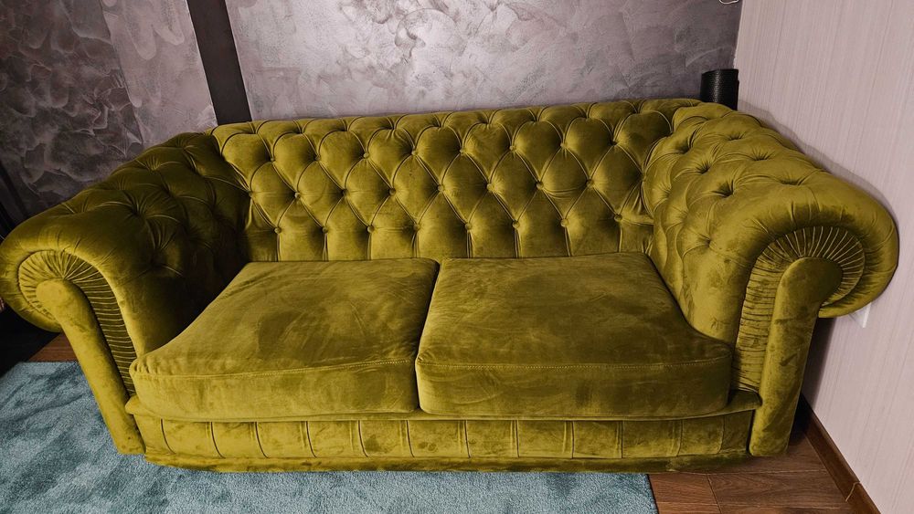 Диван двоен каки зелен - честър