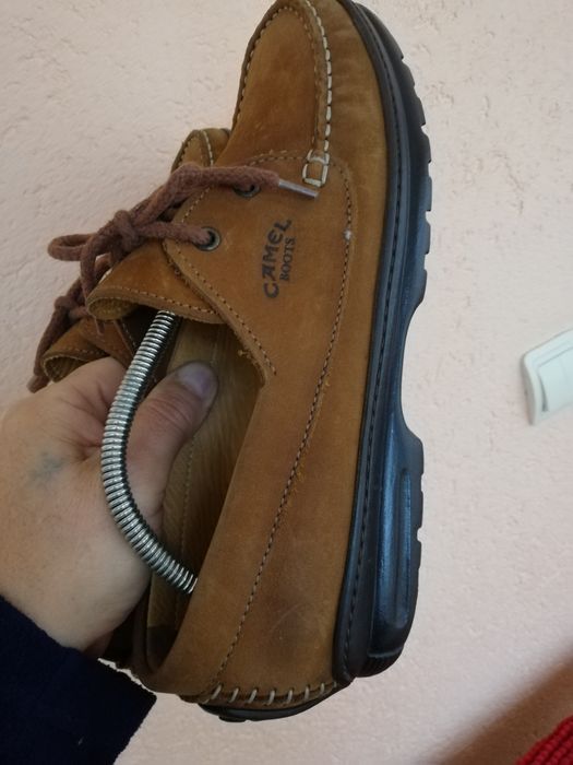 Mocasini Camel nr 44 bărbați piele întoarsă