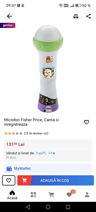 Vând microfon Fisher Price lb spaniola