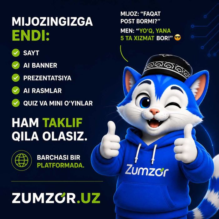 Zumzoruz- Saytlarni 150 000 so‘mga yarating va 350$ dan boshlab soting