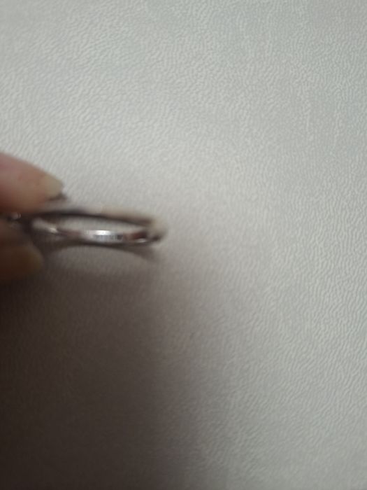 Inel aur alb, diamant 0.10 , serigrafiat in interior