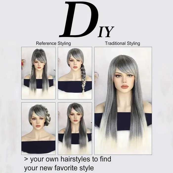 Красивый парик. Серый омбре