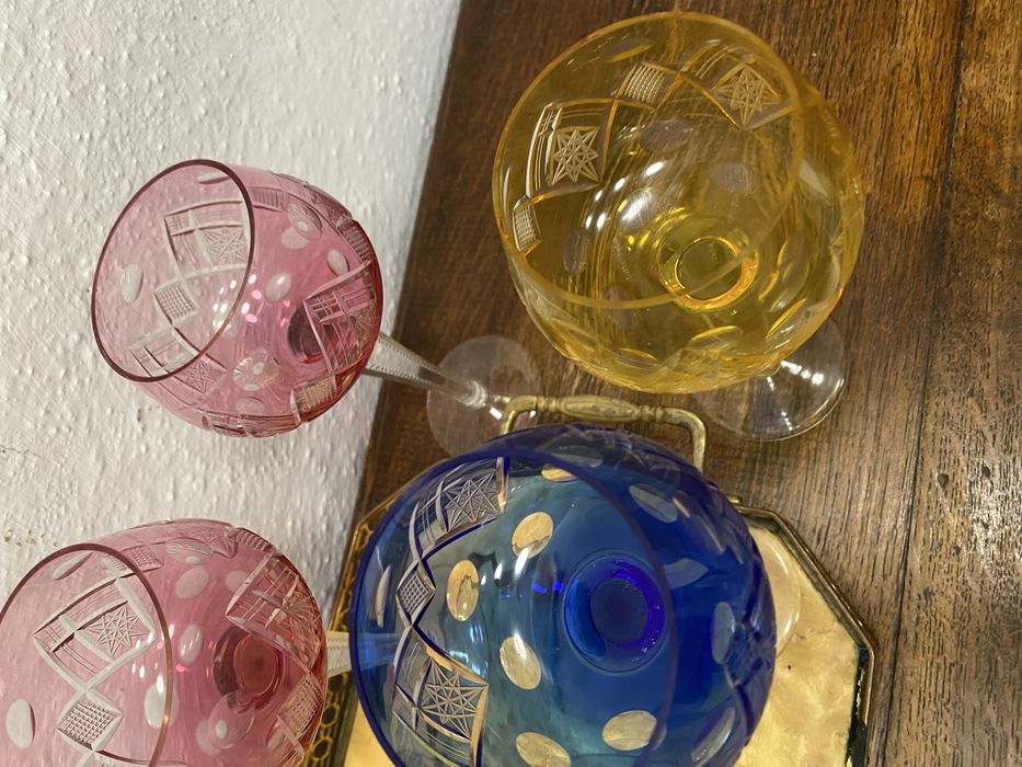 Кристални чаши за вино на бохемия