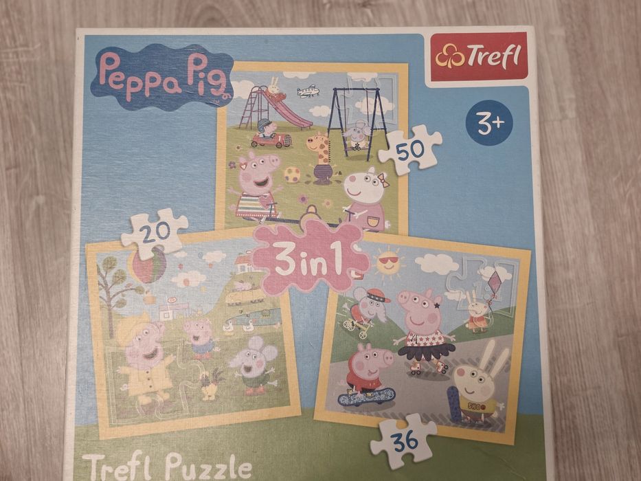 Set 3 Puzzle-uri Peppa Pig Trefl + 1 Puzzle Bonus