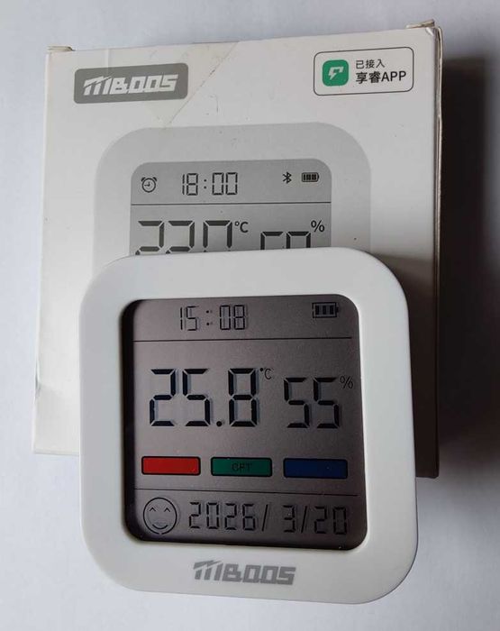 Електронен цифров термометър и хигрометър с календар и часовник