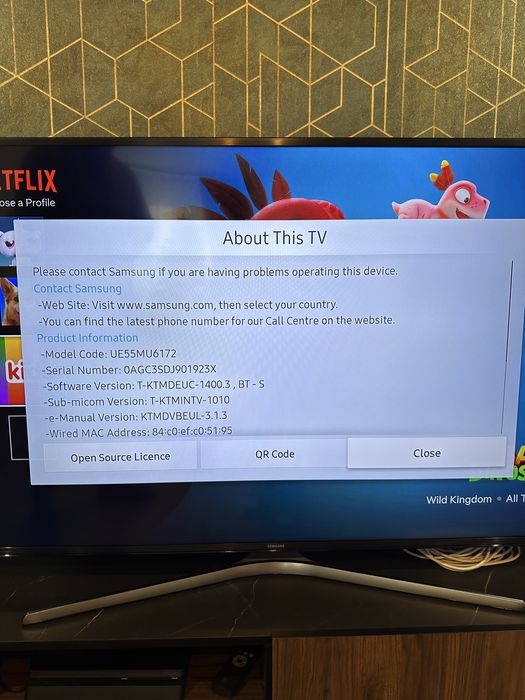 Televizor SAMSUNG UE55MU6172, LED Smart Ultra HD, 138cm, Tizen