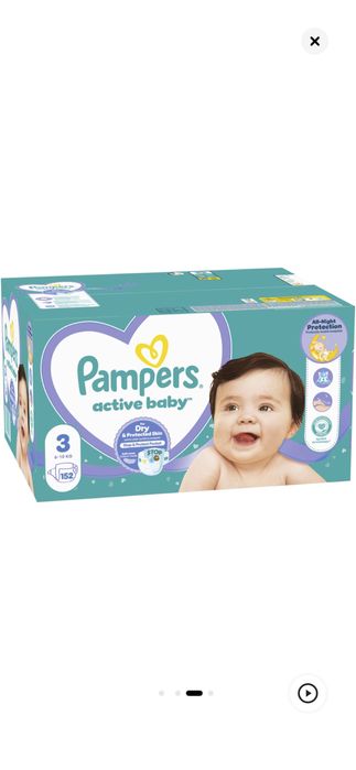 Vand pampers active baby,nr 3,152 de bucati