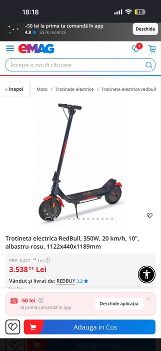 Trotineta electrica redbull racing