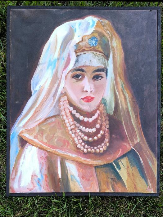 Репродукция картины Маковского "Девушка в кокошнике" маслом