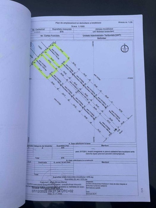 Teren de vanzare zona Selimbar-Bungard, direct de la proprietar, OCAZIE