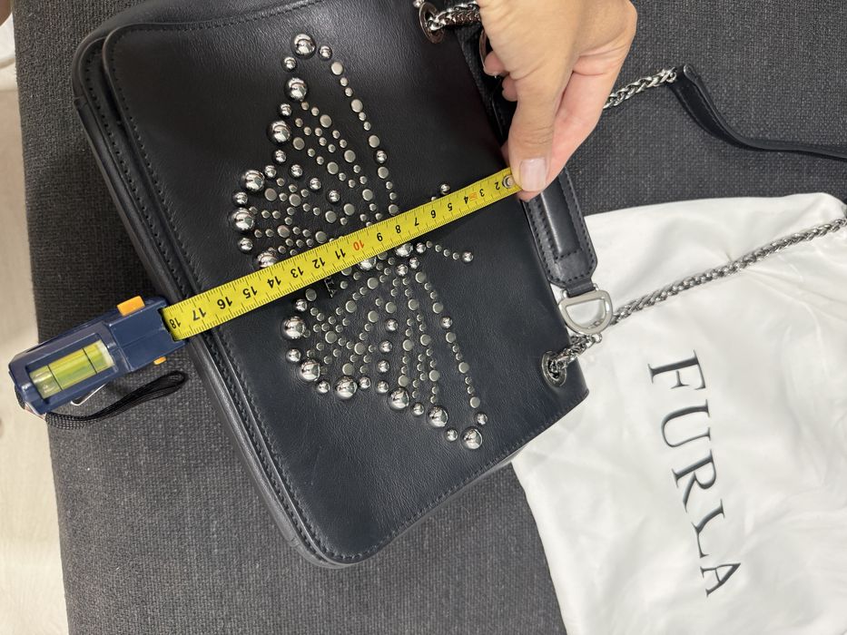 Furla Black Leather Deliziosa Flap Shoulder Bag