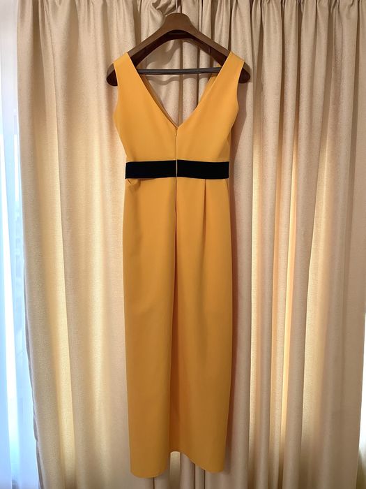 Rochie midi galbena, marimea 40