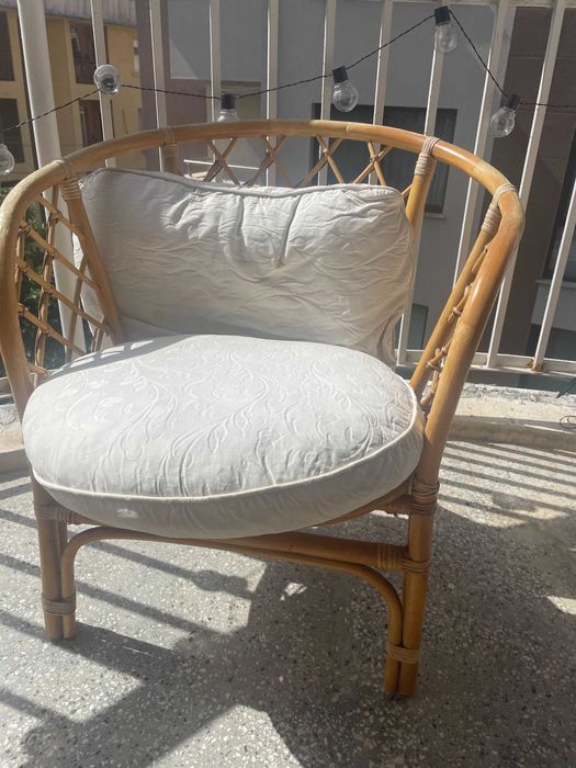 Ратанов комплект градински мебели - диван и кресла