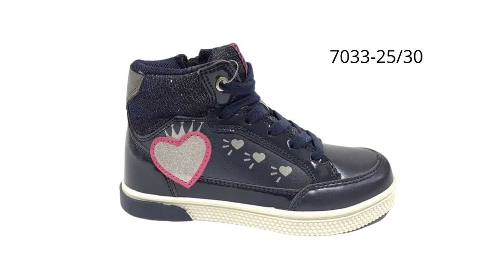 Детски кецове за момиче в синьо и златно