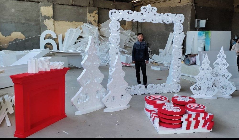 Новогодний декор из пенопласта