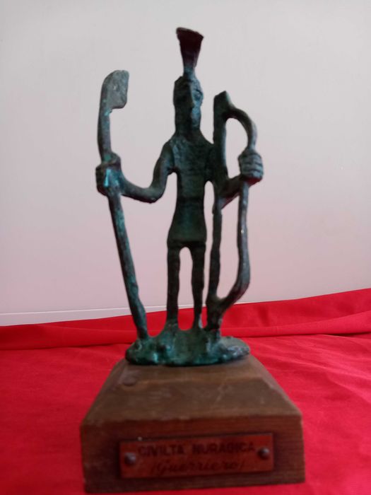Стара Бронзова Пластика Нурагически Стрелец Статуетка