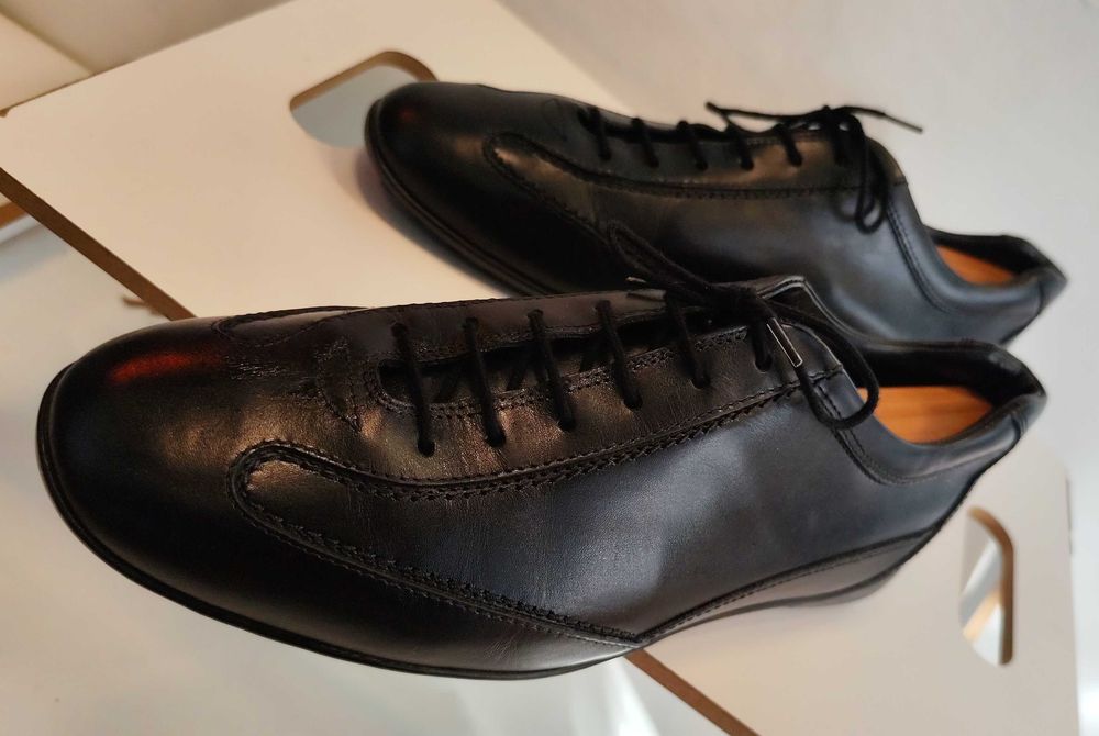 Pantofi sport casual de lux 42 42.5 TOD'S piele naturala superioara moale negru