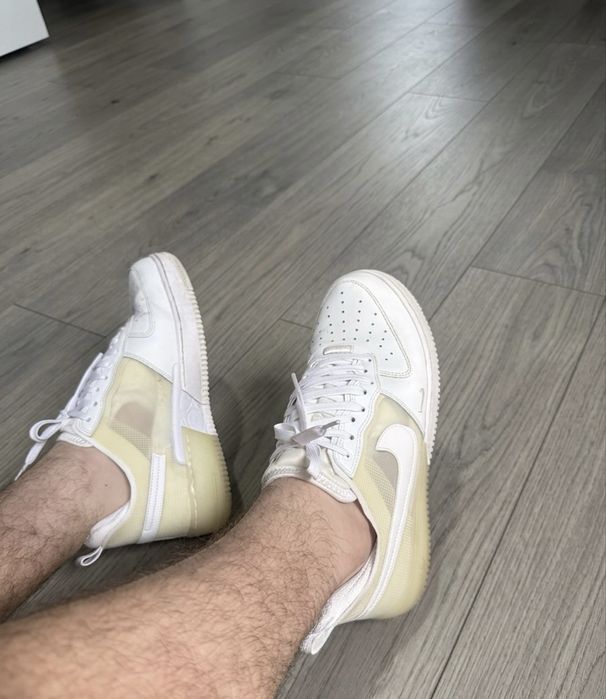 Nike Air Force 1 React White / Light Bone - Mărimea 44 (28 cm)