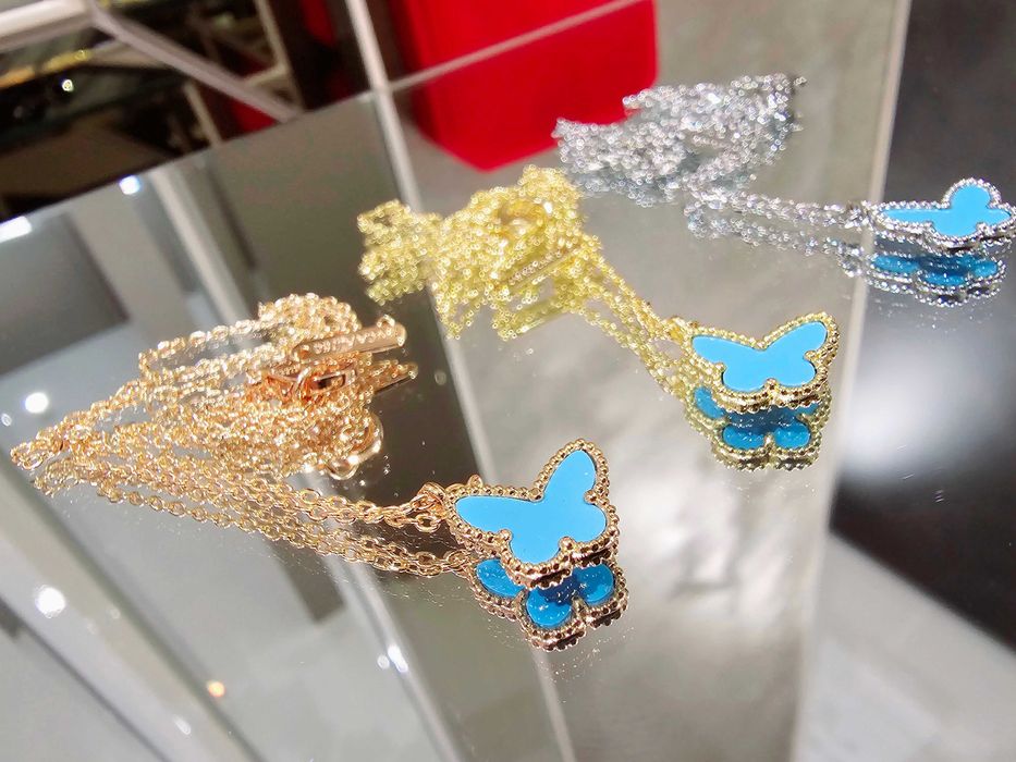 Van Cleef & Arpels VCA Sweet Turquoise Butterfly Дамско Колие