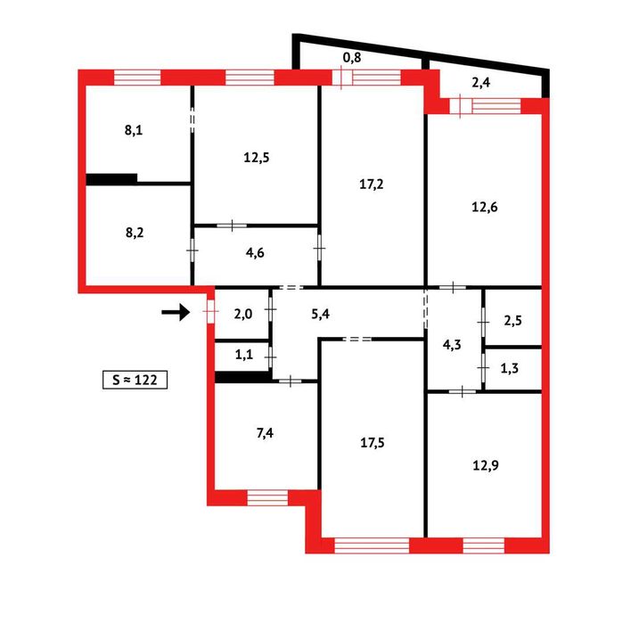 Продам 6 ти комн квартиру на 70 квартале