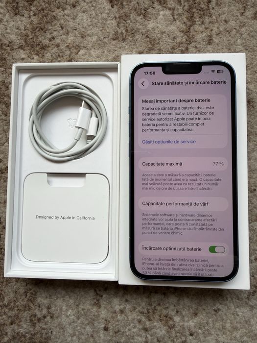 iPhone 13 Blue, full box- pret fix