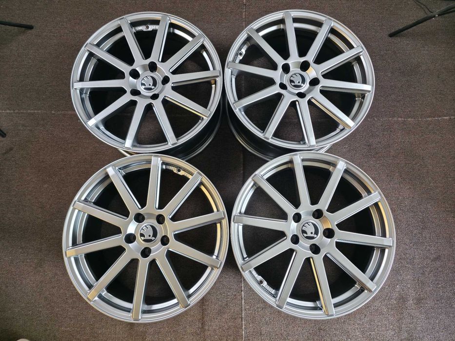 4 Jante Aliaj 5x112 18'' 8J ET 35 57.1 - Dedicate VW Tiguan Passat Golf T-Roc Touran Sharan / Skoda Octavia Superb Yeti Kodiaq Karoq JANTE NOI !