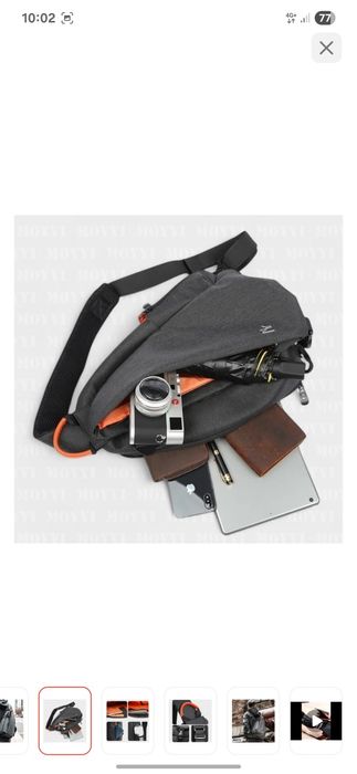 Однолямочный рюкзак. Слинг 10 л. Oxford водоотталкивающий. USB порт