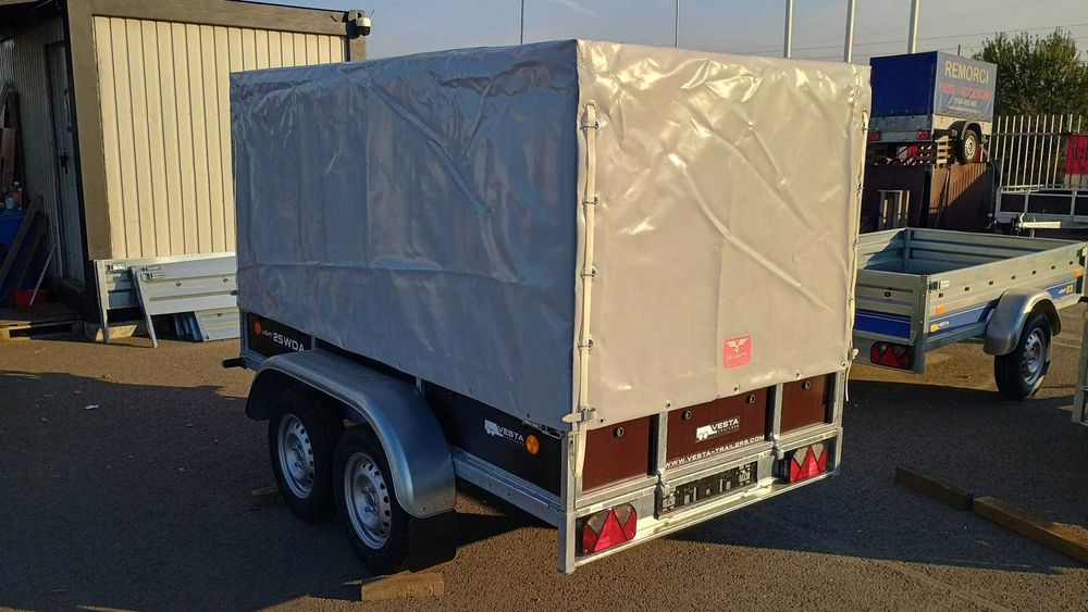 Remorca VESTA TRAILERS in Cluj Napoca, Dublu Ax 750 kg, Dim.232(250)*135*40 Cm. Gratuit: roata susitinere, Civ RAR si Numar Provizoriu