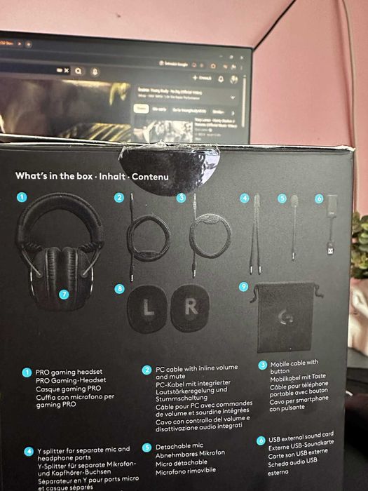 Casti Gaming Logitech PRO X + Stand Suport Casti Magnetic