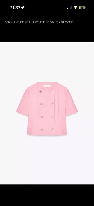 Zara дамски блейзър с къс ръкав от лен