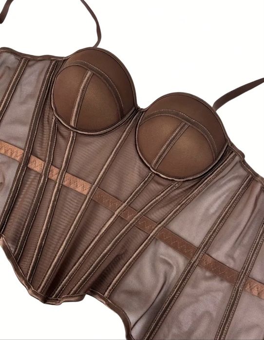 Корсет тъмно кафяв